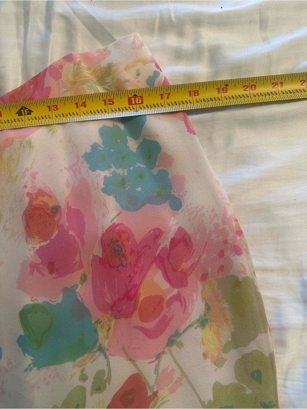 Dana Buchman silk lined skirt asymmetrical size 12 pink green watercolor $335 - Picture 12 of 16